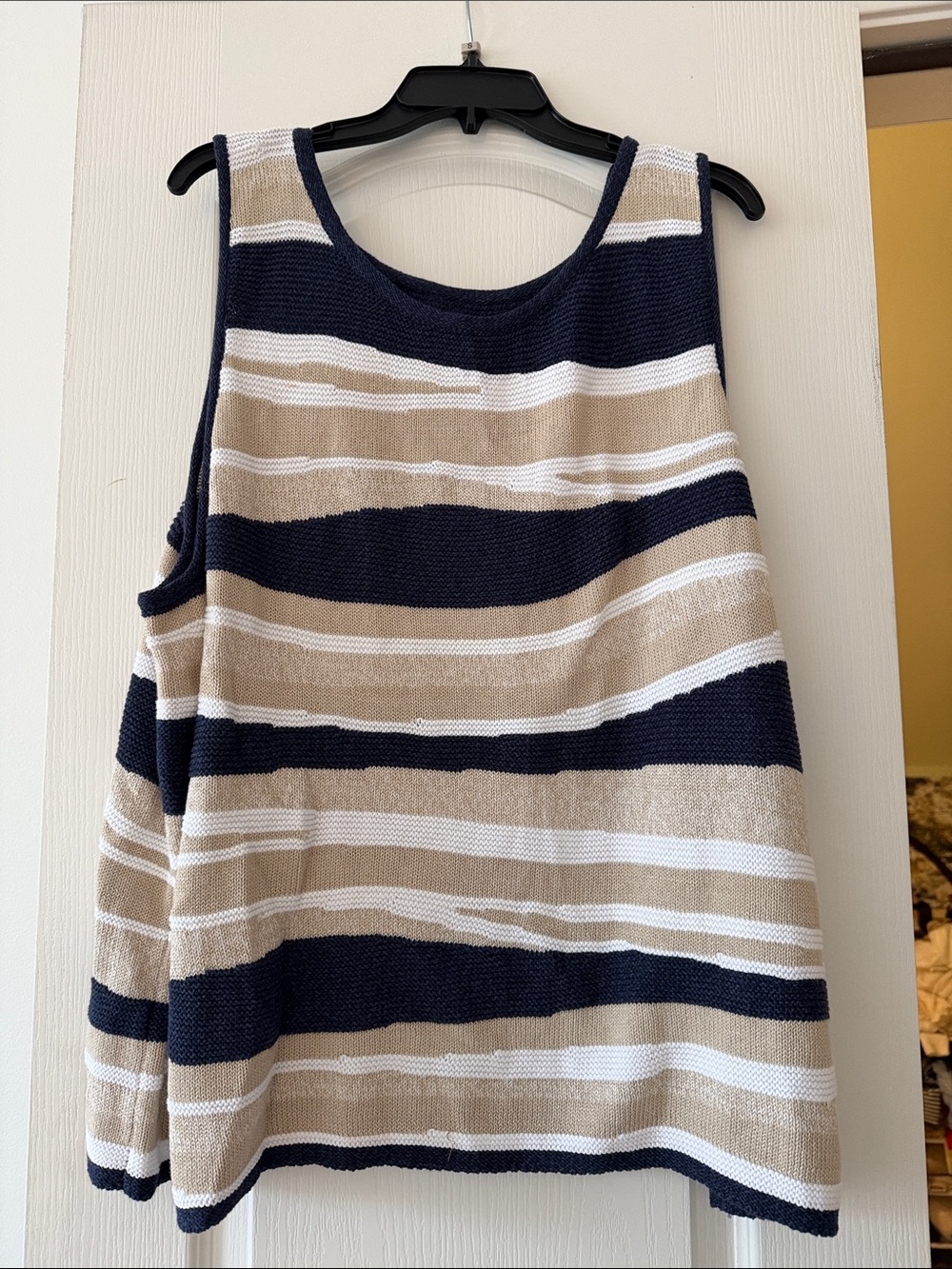 NIC+ZOE Navy, Beige & White Striped Knit Tank - Picture 3 of 6